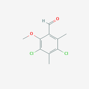 molecular formula C10H10Cl2O2 B1345060 3,5-Dichloro-2-methoxy-4,6-dimethyl-benzaldehyde CAS No. 883532-81-8