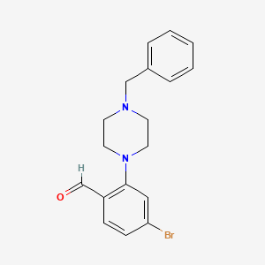 molecular formula C18H19BrN2O B1345063 2-(4-苄基哌嗪-1-基)-4-溴苯甲醛 CAS No. 883511-95-3