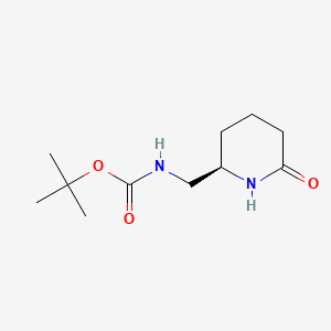 molecular formula C11H20N2O3 B13450696 tert-butyl N-{[(2R)-6-oxopiperidin-2-yl]methyl}carbamate 