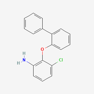 molecular formula C18H14ClNO B1345072 2-([1,1'-Biphenyl]-2-yloxy)-3-chloroaniline CAS No. 946772-53-8