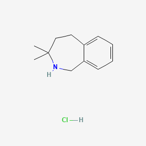 molecular formula C12H18ClN B13450741 3,3-dimethyl-2,3,4,5-tetrahydro-1H-2-benzazepine hydrochloride 