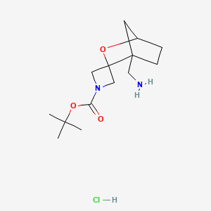molecular formula C14H25ClN2O3 B13450771 Tert-butyl1'-(aminomethyl)-3'-oxaspiro[azetidine-3,2'-bicyclo[2.2.1]heptane]-1-carboxylatehydrochloride 
