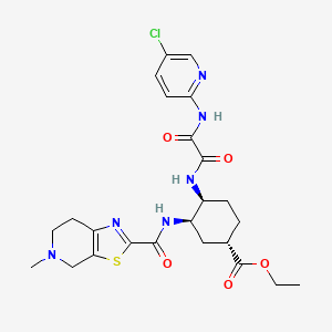 molecular formula C24H29ClN6O5S B13450819 ethyl (1S,3R,4S)-4-[[2-[(5-chloropyridin-2-yl)amino]-2-oxoacetyl]amino]-3-[(5-methyl-6,7-dihydro-4H-[1,3]thiazolo[5,4-c]pyridine-2-carbonyl)amino]cyclohexane-1-carboxylate 