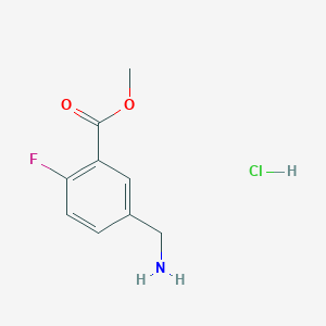 molecular formula C9H11ClFNO2 B13450825 Methyl 5-(aminomethyl)-2-fluorobenzoate hydrochloride CAS No. 610799-44-5