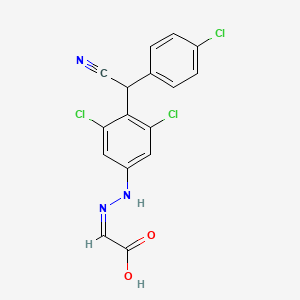 molecular formula C16H10Cl3N3O2 B13450837 2-[2-[3,5-Dichloro-4-[(4-chlorophenyl)cyanomethyl]phenyl]hydrazinylidene]-acetic Acid 