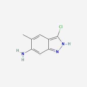 molecular formula C8H8ClN3 B13450851 3-chloro-5-methyl-1H-indazol-6-amine 