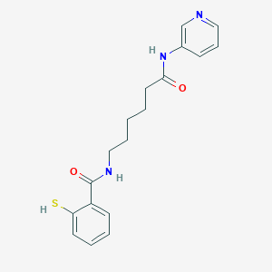 molecular formula C18H21N3O2S B13450899 N-[6-oxo-6-(pyridin-3-ylamino)hexyl]-2-sulfanylbenzamide 