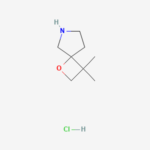 molecular formula C8H16ClNO B13450934 3,3-Dimethyl-1-oxa-6-azaspiro[3.4]octane hydrochloride 