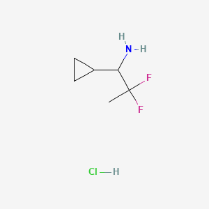 molecular formula C6H12ClF2N B13450972 1-Cyclopropyl-2,2-difluoropropan-1-aminehydrochloride 