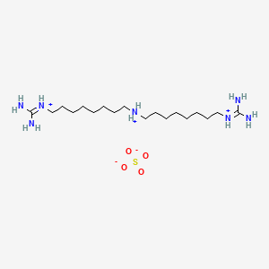 molecular formula C18H44N7O4S+ B1345104 bis[8-(diaminomethylideneazaniumyl)octyl]azanium sulfate CAS No. 26643-62-9