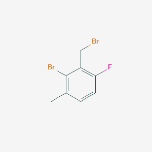 molecular formula C8H7Br2F B13451047 2-Bromo-3-(bromomethyl)-4-fluoro-1-methylbenzene 