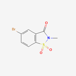 molecular formula C8H6BrNO3S B13451069 5-Bromo-2-methyl-2,3-dihydro-1lambda6,2-benzothiazole-1,1,3-trione 