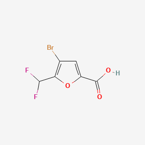 molecular formula C6H3BrF2O3 B13451165 4-Bromo-5-(difluoromethyl)furan-2-carboxylicacid 