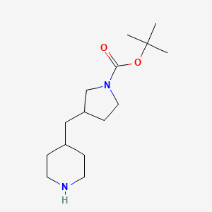molecular formula C15H28N2O2 B13451248 Tert-butyl 3-[(piperidin-4-yl)methyl]pyrrolidine-1-carboxylate CAS No. 1781848-90-5