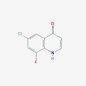 molecular formula C9H5ClFNO B13451327 6-Chloro-8-fluoroquinolin-4-ol 
