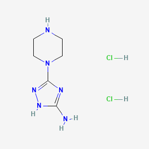 molecular formula C6H14Cl2N6 B13451378 5-(piperazin-1-yl)-4H-1,2,4-triazol-3-amine dihydrochloride 
