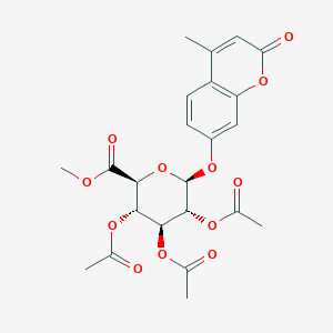 molecular formula C23H24O12 B13451388 methyl (2S,3S,4S,5R,6S)-3,4,5-triacetyloxy-6-(4-methyl-2-oxochromen-7-yl)oxyoxane-2-carboxylate 