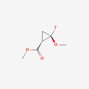 molecular formula C6H9FO3 B13451494 methyl (1S,2S)-2-fluoro-2-methoxycyclopropane-1-carboxylate 
