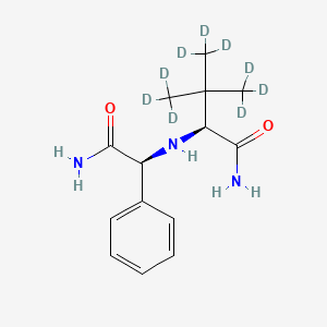 molecular formula C14H21N3O2 B13451524 (2S)-2-[[(1S)-2-amino-2-oxo-1-phenylethyl]amino]-4,4,4-trideuterio-3,3-bis(trideuteriomethyl)butanamide 