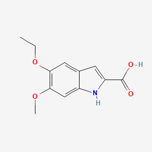 molecular formula C12H13NO4 B13451530 5-ethoxy-6-methoxy-1H-indole-2-carboxylic acid 