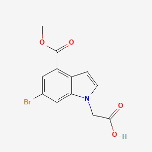 molecular formula C12H10BrNO4 B13451546 2-[6-bromo-4-(methoxycarbonyl)-1H-indol-1-yl]acetic acid 