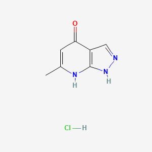 molecular formula C7H8ClN3O B13451575 6-methyl-1H,4H,7H-pyrazolo[3,4-b]pyridin-4-one hydrochloride 