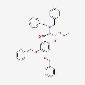 molecular formula C39H37NO5 B13451606 Ethyl 3-(3,4-bis(benzyloxy)phenyl)-2-(dibenzylamino)-3-oxopropanoate 
