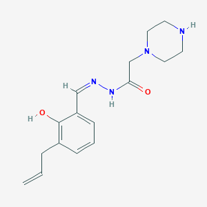 molecular formula C16H22N4O2 B13451665 N-[(Z)-(2-hydroxy-3-prop-2-enylphenyl)methylideneamino]-2-piperazin-1-ylacetamide 