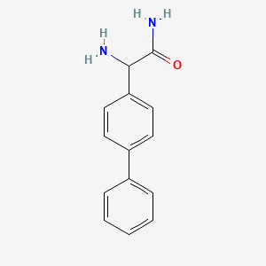 molecular formula C14H14N2O B13451907 2-Amino-2-(4-phenylphenyl)acetamide 