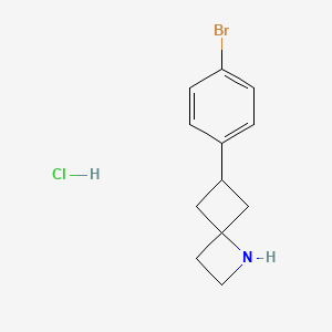 molecular formula C12H15BrClN B13451944 6-(4-Bromophenyl)-1-azaspiro[3.3]heptane hydrochloride 