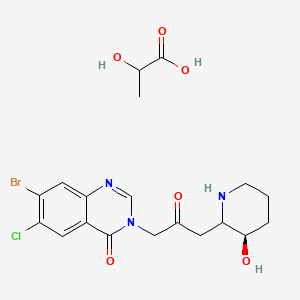 molecular formula C19H23BrClN3O6 B1345196 Halofuginone lactate CAS No. 82186-71-8