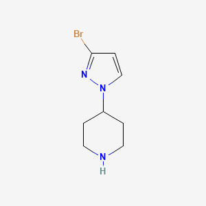 molecular formula C8H12BrN3 B13451988 4-(3-bromo-1H-pyrazol-1-yl)piperidine 