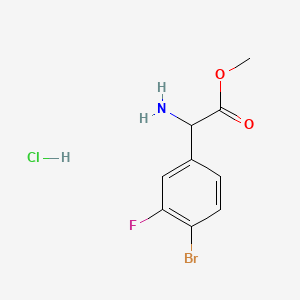 molecular formula C9H10BrClFNO2 B13452098 Methyl 2-amino-2-(4-bromo-3-fluorophenyl)acetate hydrochloride 