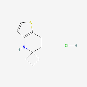 molecular formula C10H14ClNS B13452204 6',7'-dihydro-4'H-spiro[cyclobutane-1,5'-thieno[3,2-b]pyridine] hydrochloride 