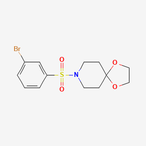 molecular formula C13H16BrNO4S B1345224 8-((3-Bromophenyl)sulfonyl)-1,4-dioxa-8-azaspiro[4.5]decane CAS No. 1137509-73-9