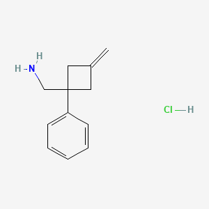 molecular formula C12H16ClN B13452256 1-(3-Methylidene-1-phenylcyclobutyl)methanamine hydrochloride 