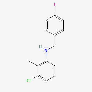 molecular formula C14H13ClFN B1345226 3-Chloro-N-(4-fluorobenzyl)-2-methylaniline CAS No. 356531-60-7