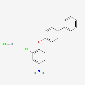 molecular formula C18H15Cl2NO B1345230 4-([1,1'-Biphenyl]-4-yloxy)-3-chloroaniline hydrochloride CAS No. 1135066-56-6
