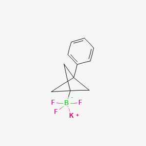molecular formula C11H11BF3K B13452318 Potassium trifluoro({3-phenylbicyclo[1.1.1]pentan-1-yl})boranuide 