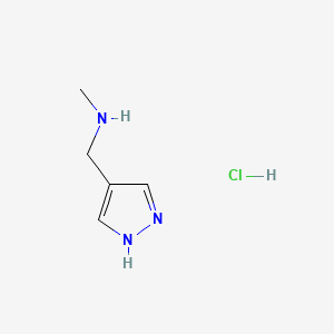 molecular formula C5H10ClN3 B13452351 methyl[(1H-pyrazol-4-yl)methyl]amine hydrochloride CAS No. 2448268-15-1
