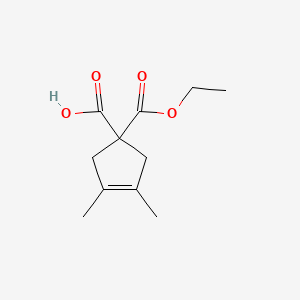 molecular formula C11H16O4 B13452388 1-(Ethoxycarbonyl)-3,4-dimethylcyclopent-3-ene-1-carboxylicacid 