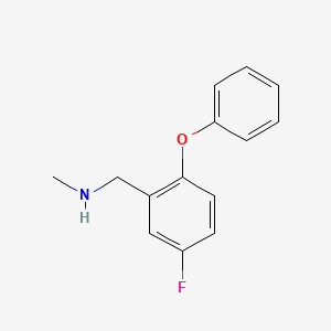 molecular formula C14H14FNO B1345241 1-(5-fluoro-2-phenoxyphenyl)-N-methylmethanamine CAS No. 476310-75-5