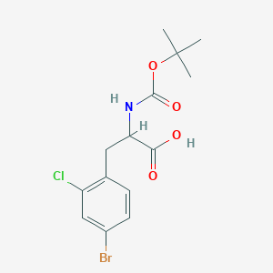 molecular formula C14H17BrClNO4 B13452412 3-(4-Bromo-2-chlorophenyl)-2-{[(tert-butoxy)carbonyl]amino}propanoicacid 