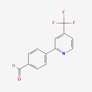 molecular formula C13H8F3NO B1345245 4-[4-(Trifluoromethyl)pyridin-2-yl]benzaldehyde CAS No. 952182-74-0