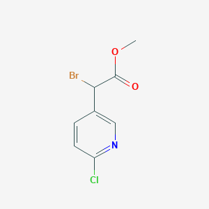 molecular formula C8H7BrClNO2 B13452557 Methyl 2-bromo-2-(6-chloropyridin-3-yl)acetate 