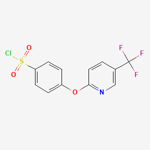 molecular formula C12H7ClF3NO3S B1345256 4-{[5-(Trifluoromethyl)pyridin-2-yl]oxy}benzenesulfonyl chloride CAS No. 874838-96-7