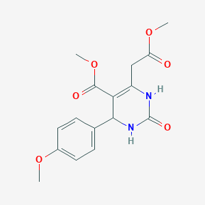 molecular formula C16H18N2O6 B1345257 Methyl 6-(2-methoxy-2-oxoethyl)-4-(4-methoxyphenyl)-2-oxo-1,2,3,4-tetrahydropyrimidine-5-carboxylate CAS No. 952183-66-3