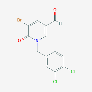molecular formula C13H8BrCl2NO2 B1345258 5-Bromo-1-(3,4-dichlorobenzyl)-6-oxo-1,6-dihydro-3-pyridinecarbaldehyde CAS No. 952183-67-4