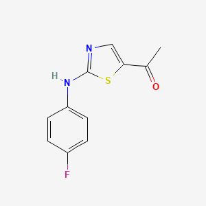 molecular formula C11H9FN2OS B1345259 1-[2-(4-氟苯胺)-1,3-噻唑-5-基]-1-乙酮 CAS No. 952183-71-0