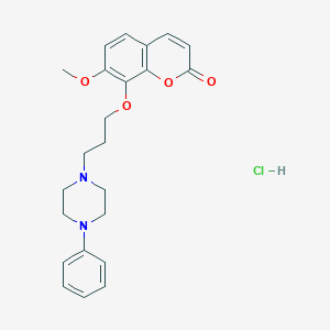 2H-1-Benzopyran-2-one, 7-methoxy-8-(3-(4-phenyl-1-piperazinyl)propoxy)-, dihydrochloride